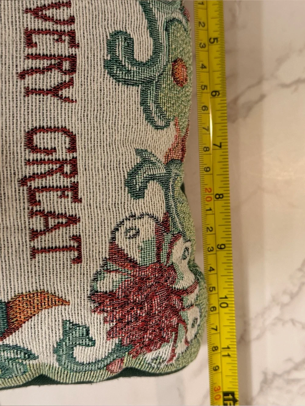 Needlepoint Style Tapestry Accent Pillow “Behind Every Great Woman Is Herself”